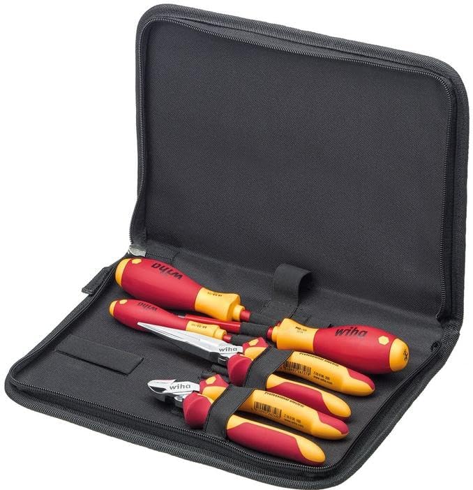 Wiha Werkzeug Set Mechaniker 6-tlg. in Tasche I Schraubendreher, Kombizange, Seitenschneider, inkl.