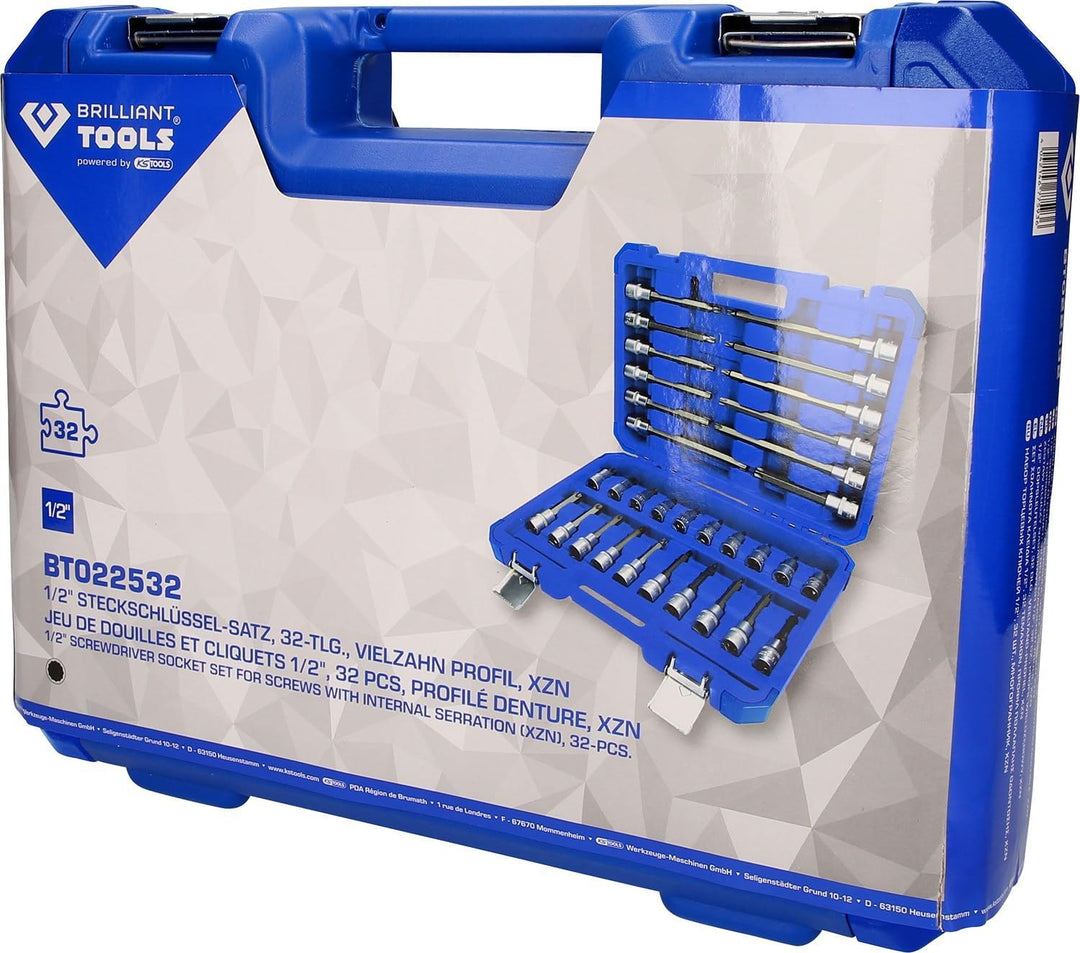 BRILLIANT TOOLS BT022532 1/2" Bit-Stecknuss-Satz, 32-tlg, Torx-Profil [Powered by KS TOOLS] 32-tlg.
