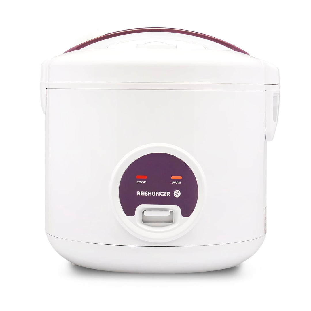 REISHUNGER Reiskocher & Dampfgarer mit Keramikbeschichtung, Weiss, 1,8L - bis zu 10 Portionen - Schn