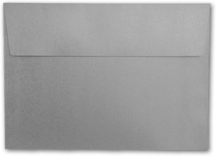500x Briefumschläge DIN C5 Silber Metallic - 16,2 x 22,9 cm - Haftklebung - glänzende Kuverts für gr