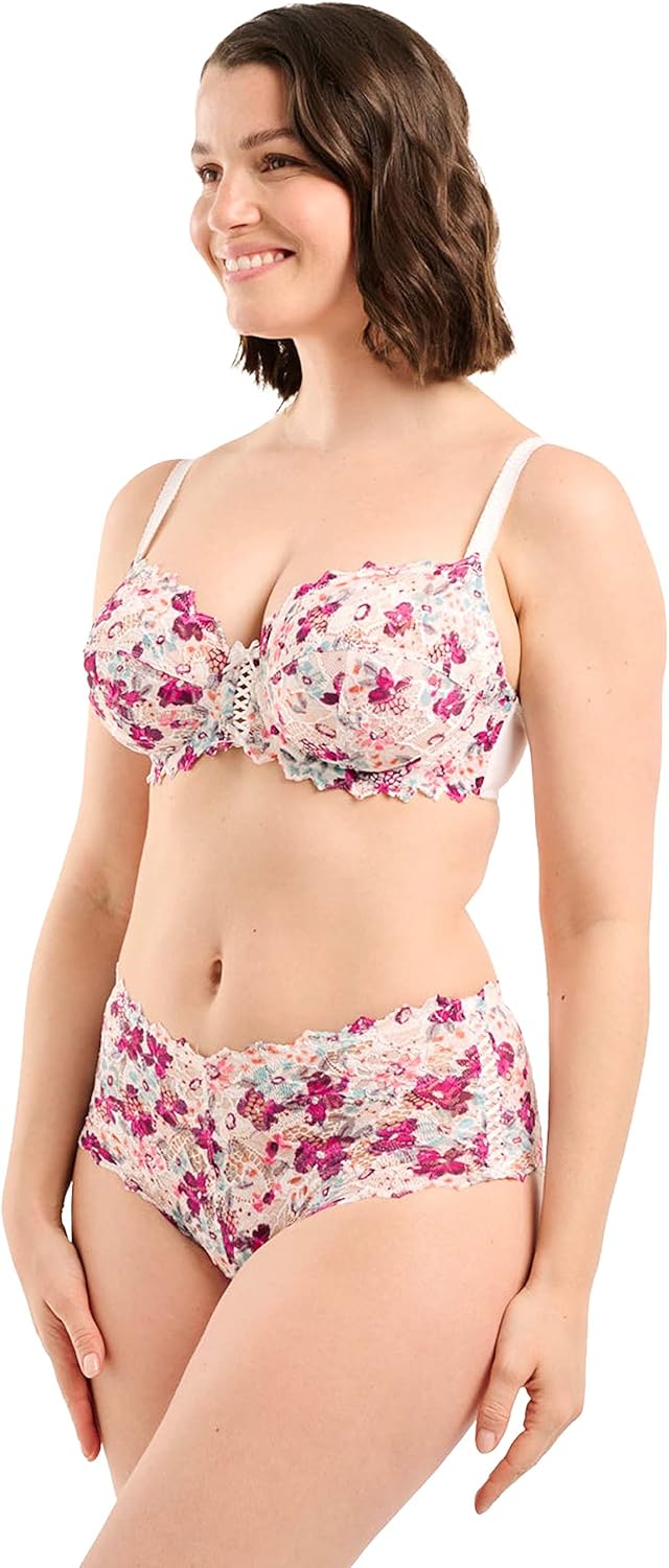 Sans Complexe Damen Arum Mosaic Bügel-BH, Bedruckt mit Roten Blumen, Persisch
