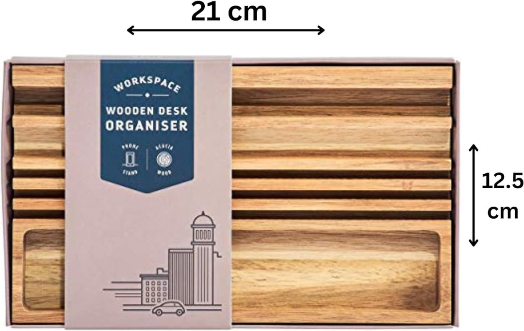 Gentlemen's Hardware Schreibtisch-Organizer aus Holz mit Telefonständer – enthält Stauraum für Stift