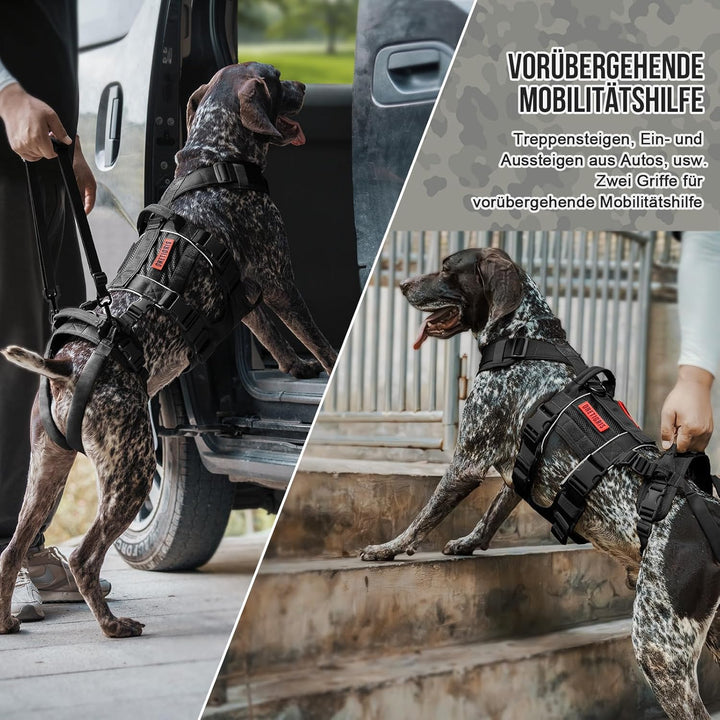 OneTigris Hundegeschirr, SKYEWALKER Unterstützung Geschirr, Einstellbares Hebegeschirr mit 2 Griffen