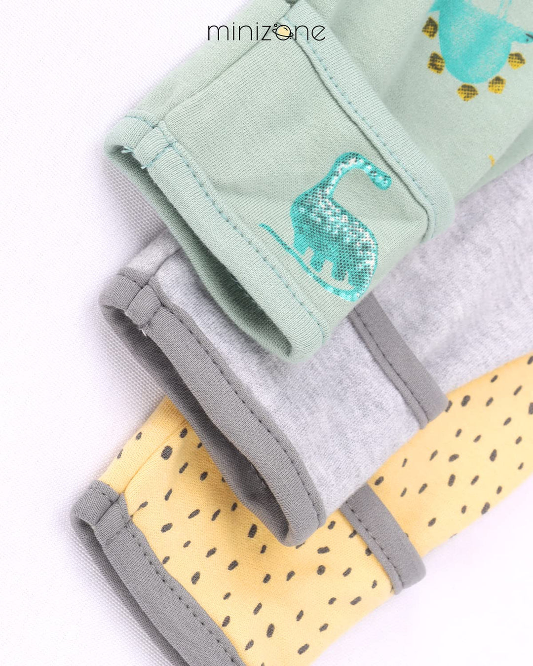 Minizone Baby Schlafanzug Pack of 3, Strampler Langarm Pyjamas Schlafstrampler 6-9 Monate 6-9 Monate