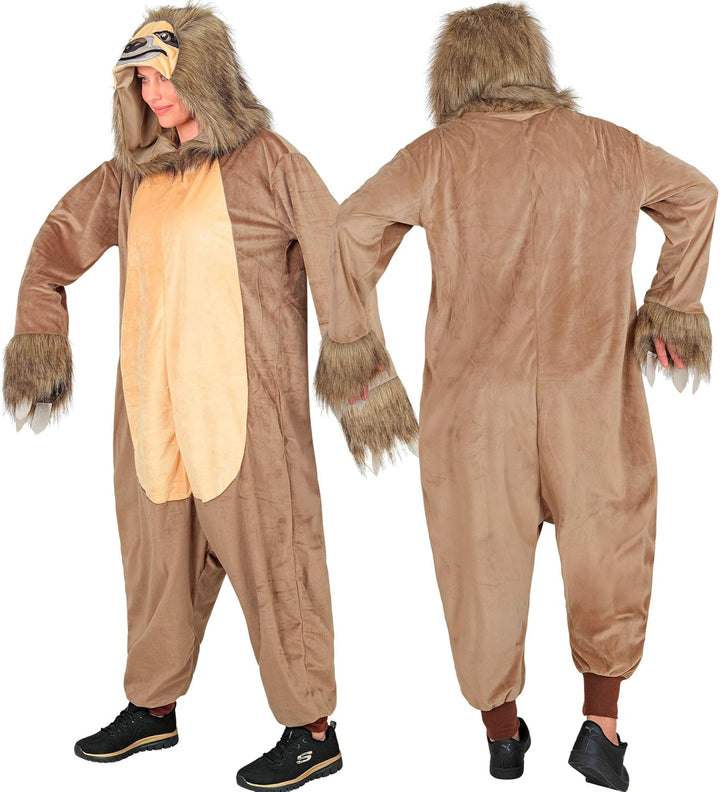 W WIDMANN MILANO Party Fashion - Tier Overall für Erwachsene, weicher Plüsch Jumpsuit mit Kapuze, Ti