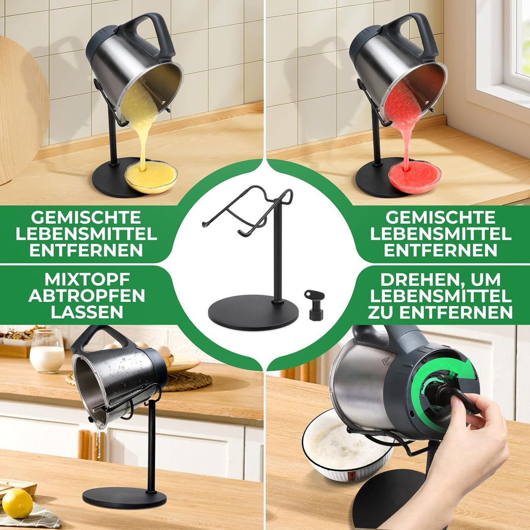 Mixtopf Edelstahl Halter für Thermomix TM6, TM5, TM31 • Alternative zu Spatel • Erleichtert das Aufn
