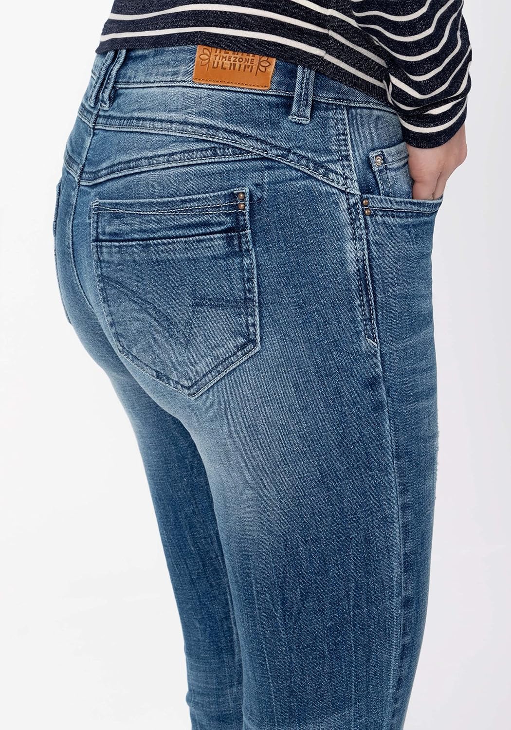 Timezone Damen Jeans Slim Lisatz 27W / 32L Mountain Blue Wash, 27W / 32L Mountain Blue Wash