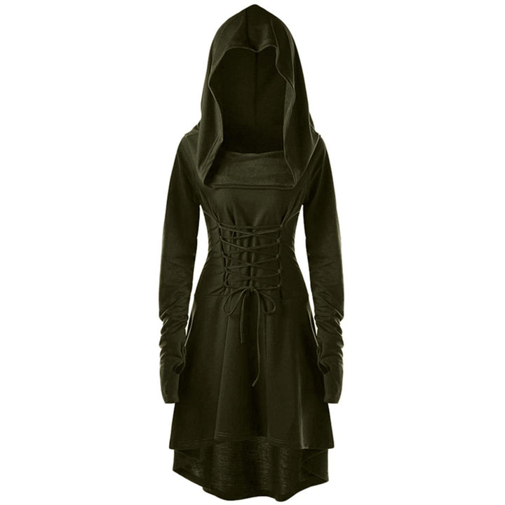 CNVAUIE Renaissance Kostüm Damen Gewand Mittelalterliches Kapuzenkleid Gothic Kleid Cosplay für Hall