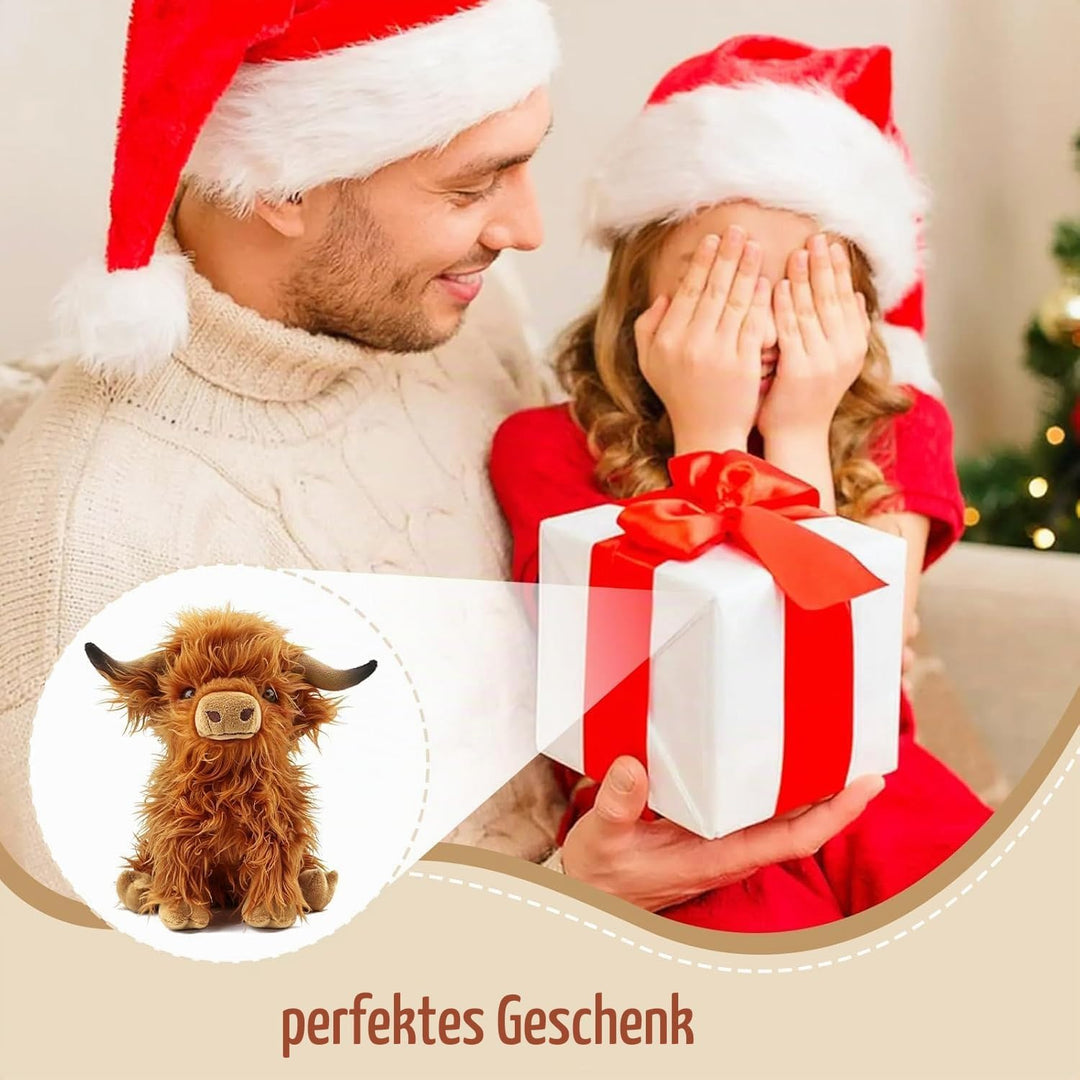 Highland Cow Kuscheltier 1 Stück Extra Weich &amp; Formstabil, Highland Cow Plüsch Hochlandkuh Plüschtie
