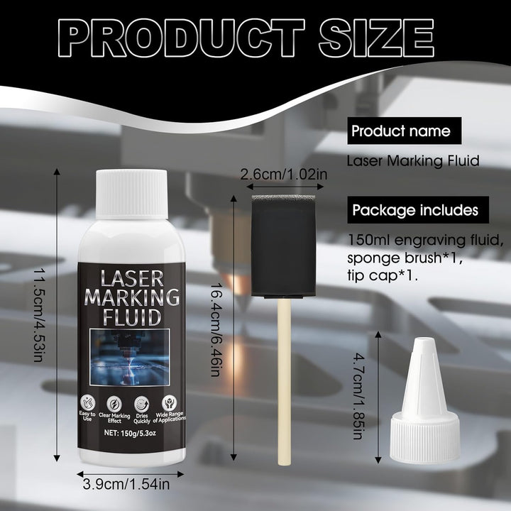 Laser Markierungsspray, Laser Gravur Spray, Lasermarkierungsflüssigkeit, Geeignet für Lasergravuren