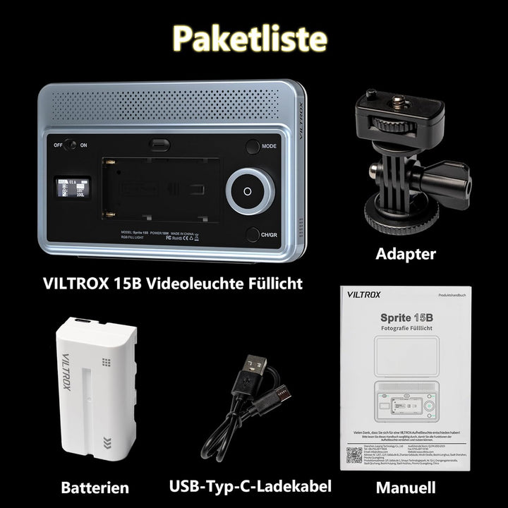 VILTROX 18W 2800K-6800K CRI 95+ auf dem LED Panel der Kamera, 1800 Lumen Smartphone Steuerlicht Dimm