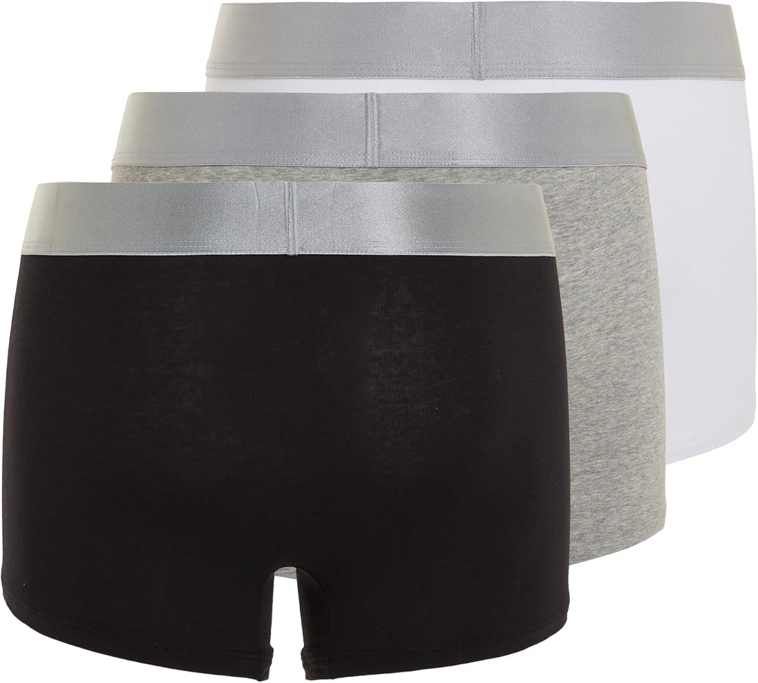 Calvin Klein 3er-Pack NB1799A Boxershorts für Herren S Mehrfarbig (Black/ White/ Grey Heather)