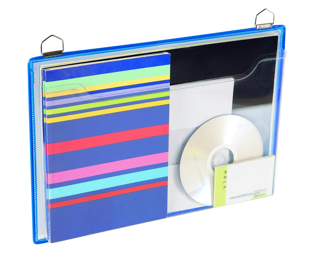 Hängender Deckel tarifold DIN A4 Metallring Querformat Packung mit 5 Einheiten Farbe blau