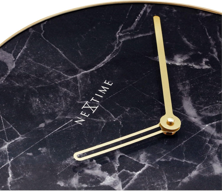 NeXtime Marble Wanduhren, Glas, Schwarz, Ø 40 cm
