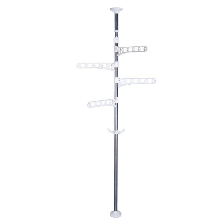 BAOYOUNI 4-Tier Stehend Wäscheständer Kleiderbügel Organizer Boden bis zur Decke Verstellbare Metall