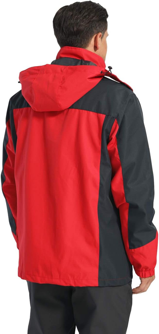 KEFITEVD Softshelljacke Herren Wasserabweisende Funktionsjacke mit Abnehmbarer Kapuze Leichte Outdoo