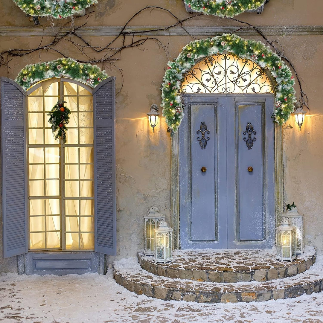 Weihnachtsstock, Weihnachtsgirlande Rebe, Mit LED Leicht, Künstliche Kranzdekoration, Roten Beeren u