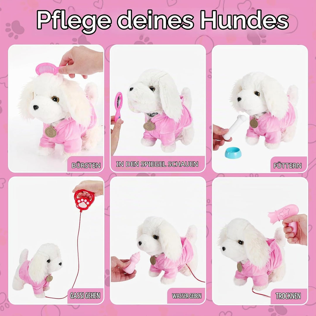 GuKKK Hund Spielzeug Kinder Mit Leine Der Läuft, und Bellt Spielzeug, Kinder Interaktives Spielzeug