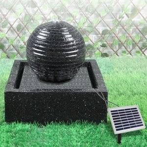 Gartenbrunnen Solarbrunnen Brunnen Vogelbad Wasserfall, Gartendeko mit Pumpe, Wasserspiel für Garten