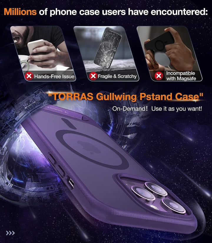 TORRAS für iPhone 14 Pro Max Hülle für MagSafe [Zertifizierte Militärschutz & Upgraded TOP Magnetkra