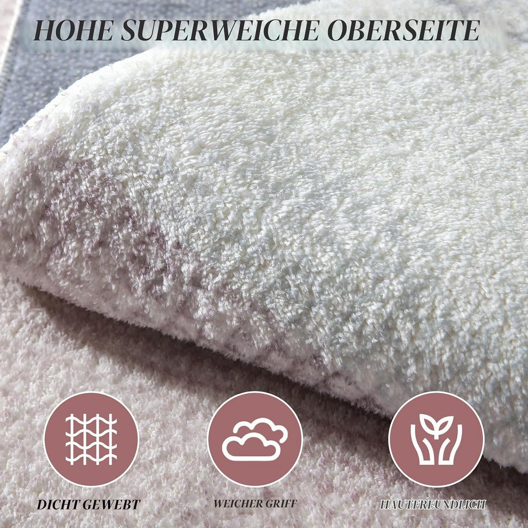 Teppich Wohnzimmer Kurzflor Pflegeleicht,Anti-Rutsch Rückseite,Moderne Vielfarbiges Design,Passend f