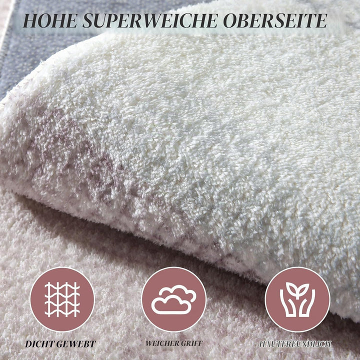 Teppich Wohnzimmer Kurzflor Pflegeleicht,Anti-Rutsch Rückseite,Moderne Vielfarbiges Design,Passend f