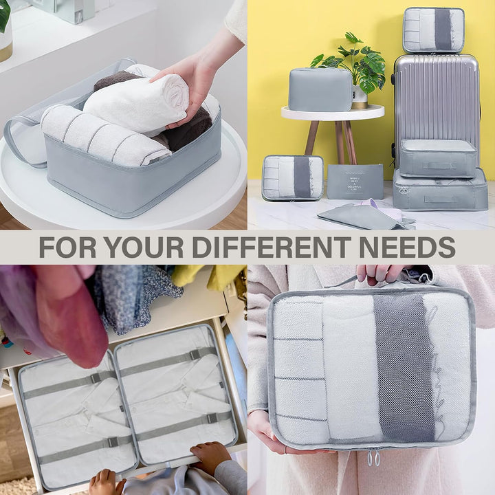 Koffer Organizer Set 17-teilig, Wasserdicht Packing Cubes, Travel Organizer zum Gepäckpacken, mit Pa