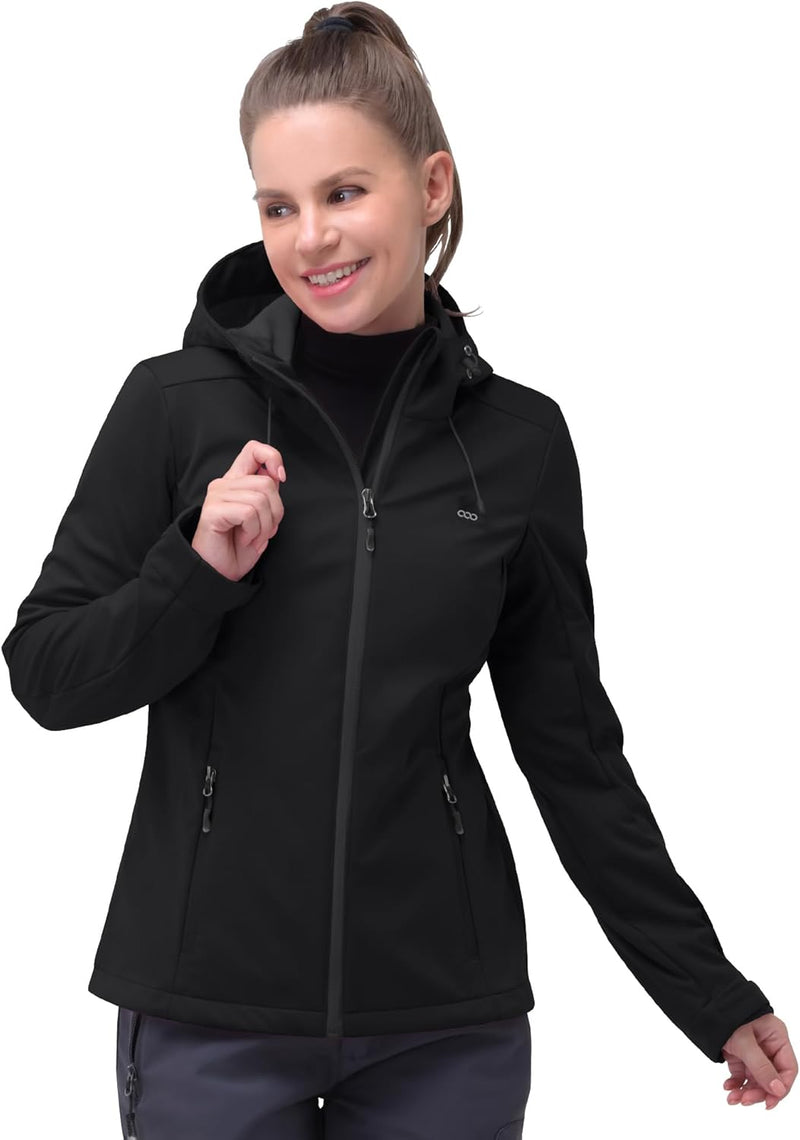 33,000ft Damen Softshelljacke Wasserdichte Winddichte Funktionsjacke Atmungsaktive Übergangsjacke Le