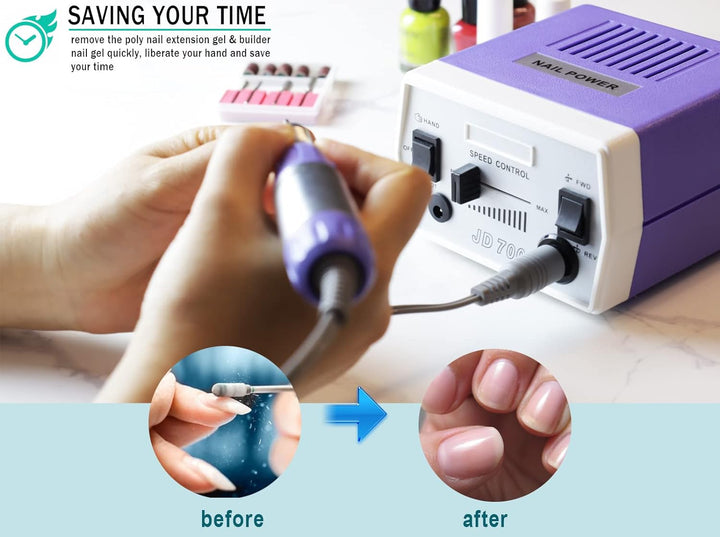Véfaîî® JD700 Nagelfräser Elektrische 30000 U/min Professionelle Nagelfeile Maniküre Pediküre Set Ge