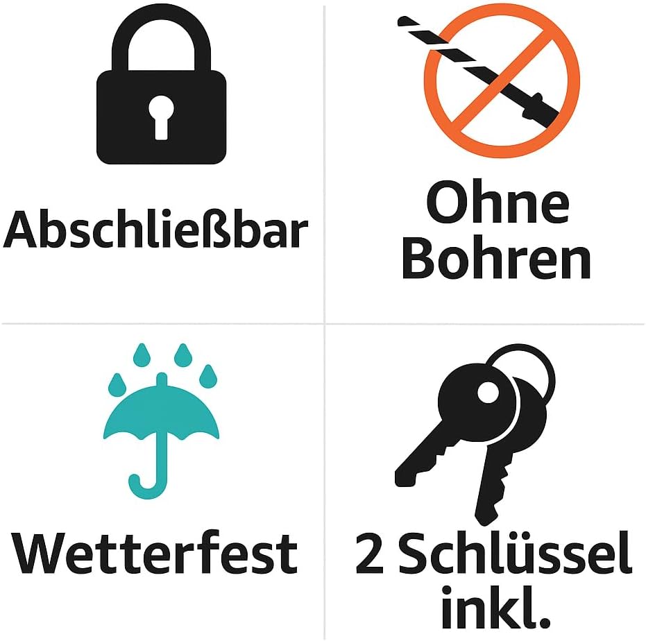 Mülleimerschloss TrashGuard – abschliessbar & ohne Bohren montierbar – schützt vor Fremdmüll & Tiere