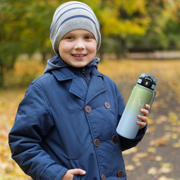 Thermosflasche 750ml, Trinkflasche Edelstahl mit Strohhalm, Trinkflasche Kohlensäure Geeignet, Klick