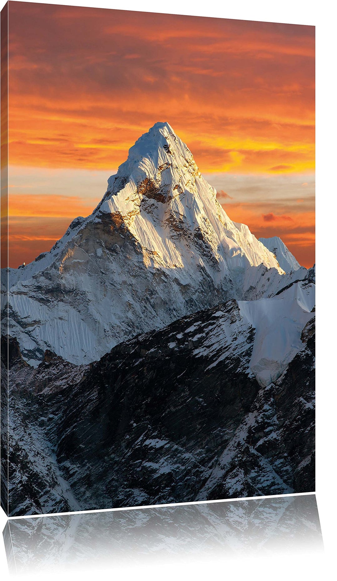 Berge in der Sonne, Format: 100x70 auf Leinwand, XXL riesige Bilder fertig gerahmt mit Keilrahmen, K
