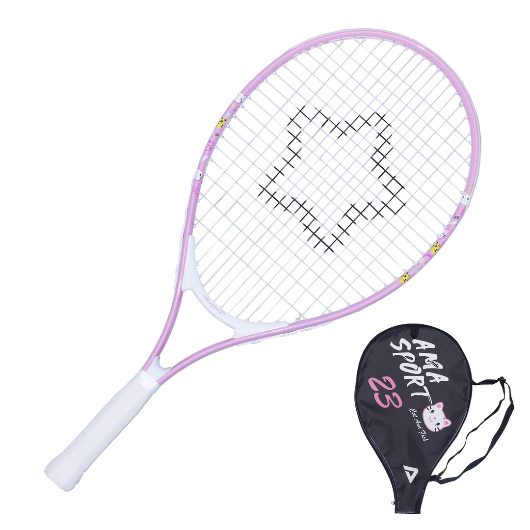 AMA SPORT - Junior-Tennisschläger für Kinder von 2–12 Jahren – Jungen & Mädchen – mit Nylon-Tragetas