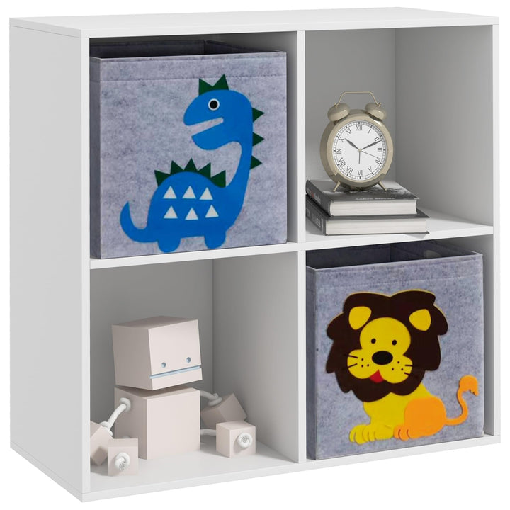 ZONEKIZ Kinderregal Bücherregal für Kinder Spielzeug-Organizer Kinderzimmerregal mit 2 Aufbewahrungs