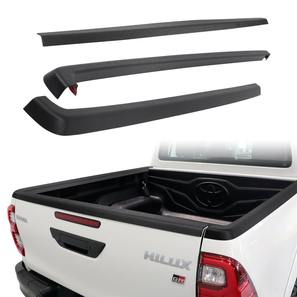 Ladekantenschutz Set 3 Teile für Double Cab Toyota Hilux 2016–2020 Pre-Facelift, Passgenauer Heckkla