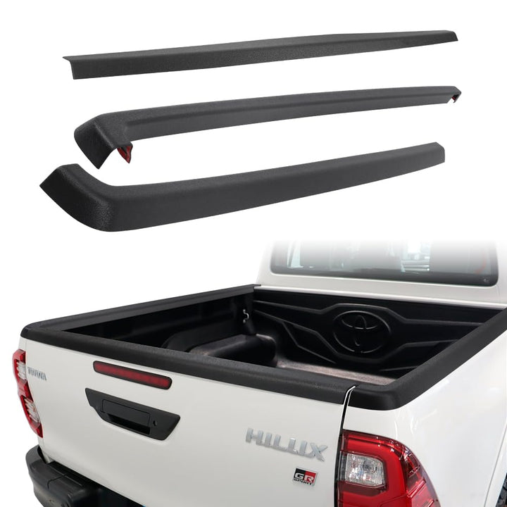 Ladekantenschutz Set 3 Teile für Double Cab Toyota Hilux 2016–2020 Pre-Facelift, Passgenauer Heckkla