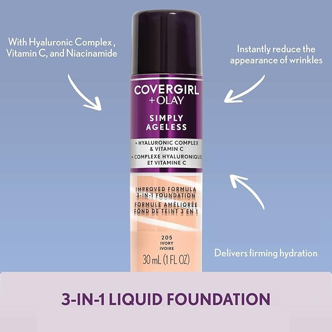 COVERGIRL - Smiply Ageless 3-in-1 Liquid Foundation Medium Beige 242-1 fl. oz. (30 ml)