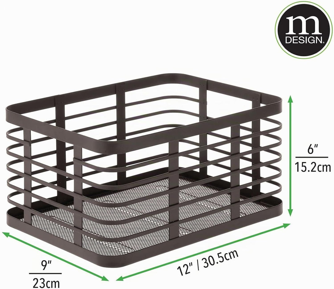 mDesign Allzweckkorb für das ganze Zuhause – Aufbewahrungskorb aus Metall für Küche, Vorratskammer,