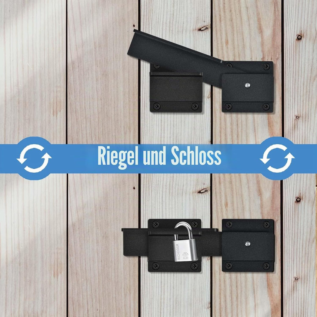 Steinwhale Torriegel, 3.5mm robuster Türriegel aus Aluminiumlegierung für Holzzäune im Freien, Doppe