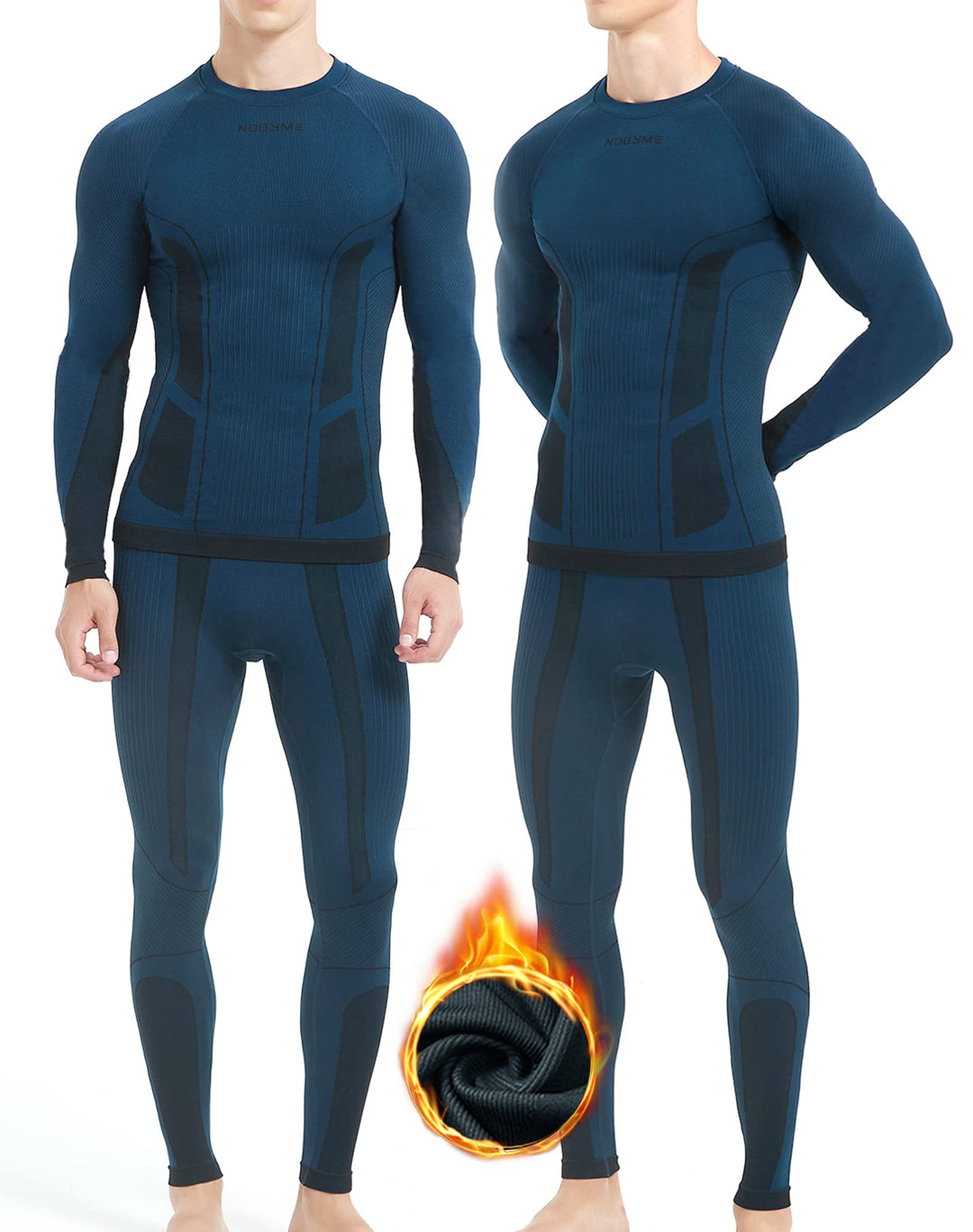 NOOYME Thermounterwäsche Herren Elastisch Funktionsunterwäsche Herren Weich Thermo Unterwäsche Männe