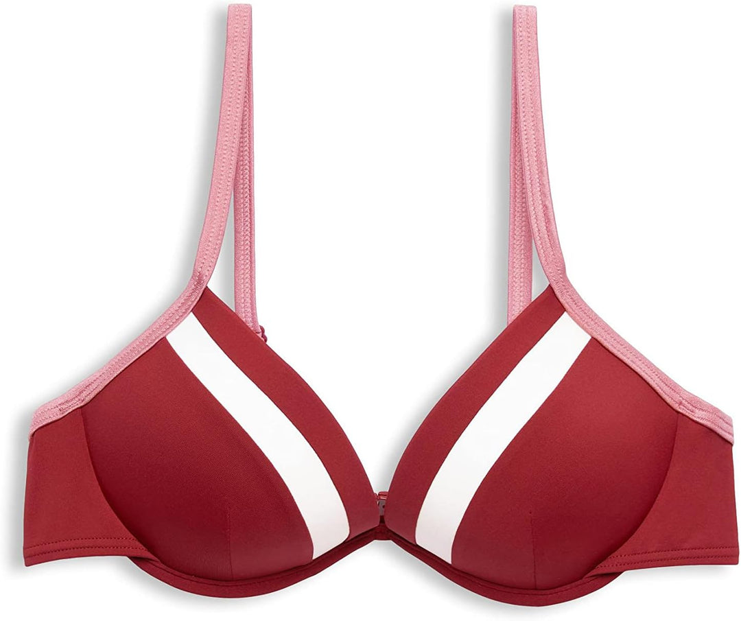 ESPRIT Damen Tayrona Beach Rcs Pad.plunge Bikini, Dark Red, C EU