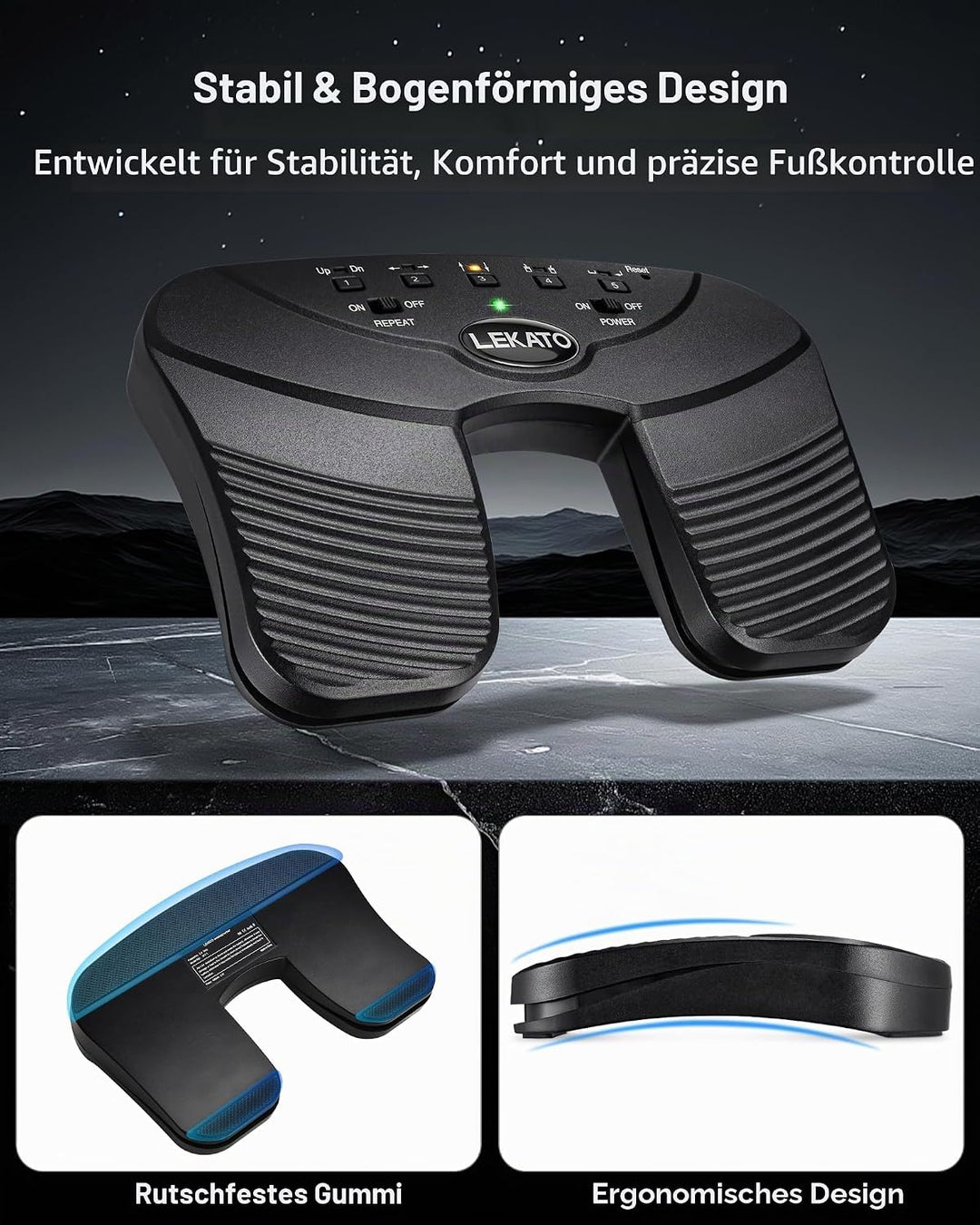 LEKATO Bluetooth Page Turning Pedal Silent Sheet Music Page Turner Foot Pedal for Tablet and Phone