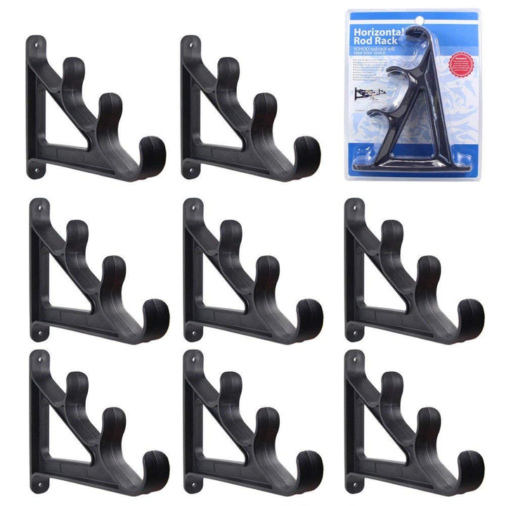 Croch Horizontal Wand Rutenhalter Rod Rack für 3 Angelruten 4 Paar, 4 Paar