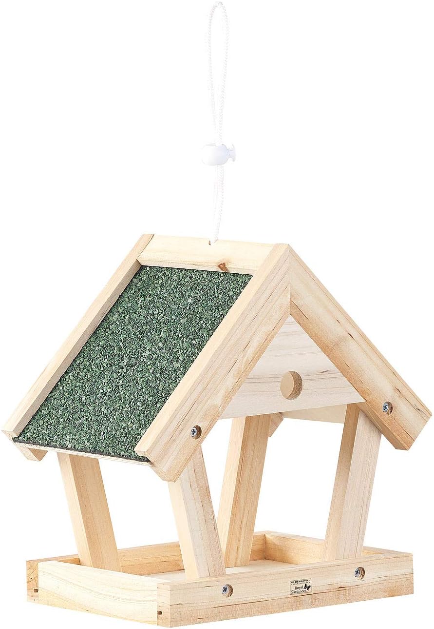 Royal Gardineer Vogelfutterhaus: Vogel-Futterhaus-Bausatz aus Echtholz, zum Aufhängen, 13-teilig (Vo