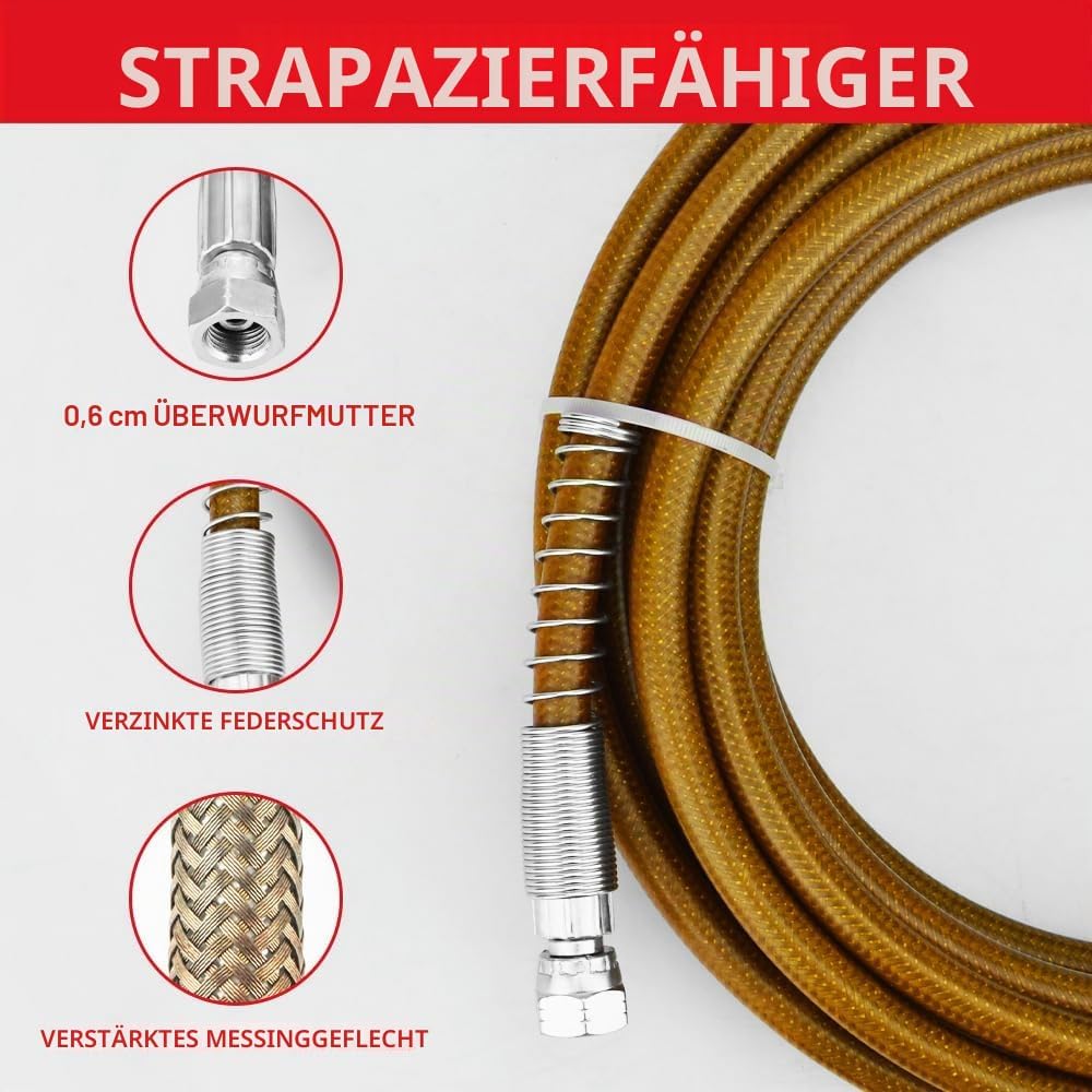 Airless-Sprühschlauch für Airless-Sprühgerät, Hochdruckschlauch (15 Meter) 15 mètres, 15 mètres