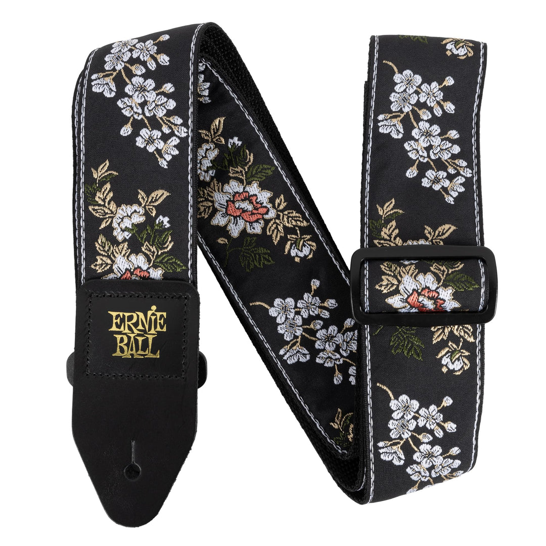 Ernie Ball White Blossom Jacquard Gitarrengurt, White Blossom