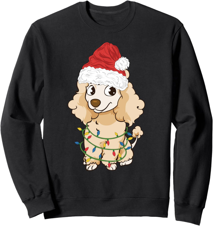 Pudel Weihnachten Süsse Pudelmama Weihnachtslichter Sweatshirt