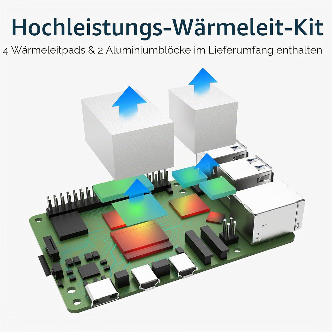 Akasa Pi-5 Pro, Aluminum Raspberry Pi 5 Case with Heatsink, Fanless Passive Cooling, Concealed Micro