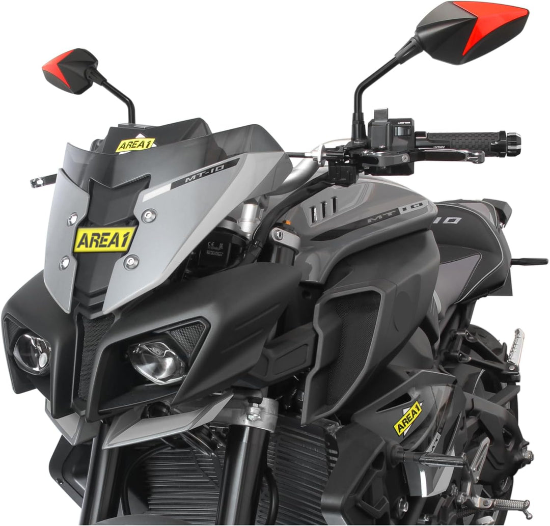 Area1 Premium Motorradspiegel rot Motorrad Rückspiegel Set (rechts+links) e-geprüft 2xM10 Rechtsgewi