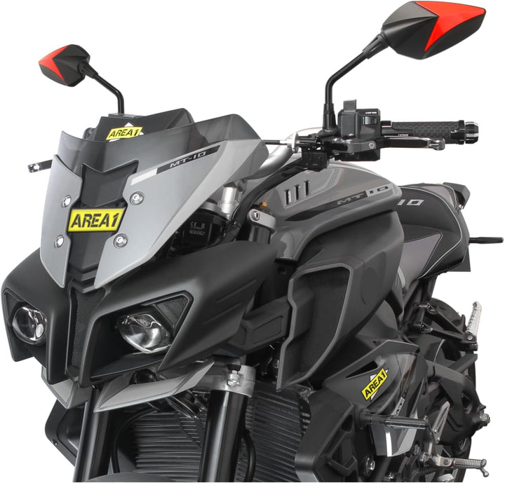 Area1 Premium Motorradspiegel rot Motorrad Rückspiegel Set (rechts+links) e-geprüft 2xM10 Rechtsgewi